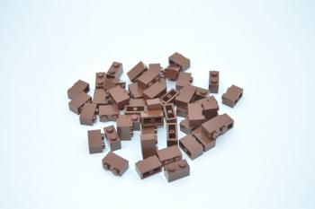 Preview: LEGO 50 x Basisstein Baustein rotbraun Reddish Brown Basic Brick 1x2 3004