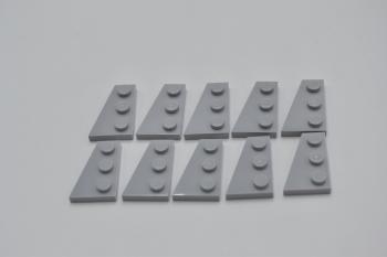 Preview: LEGO 10 x FlÃ¼gelplatte links neuhell grau Light Bluish Gray 3x2 Left 43723