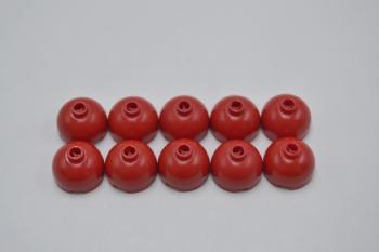 Preview: LEGO 10 x Rundstein Kuppel rot Red Brick Round 2x2 Dome Top Open Axle 553