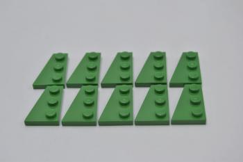 Preview: LEGO 10 x FlÃ¼gelplatte links grÃ¼n Green Wedge Plate 3x2 Left 43723