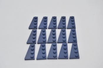 Preview: LEGO 15 x FlÃ¼gelplatte links dunkelblau Dark Blue Wedge Plate 4x2 Left 41770