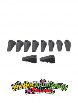 Preview: LEGO 10 x Keilstein links neues dunkelgrau Dark Bluish Gray Wedge Left 43710 