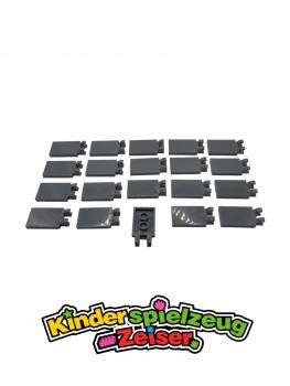 Preview: LEGO 20 x Fliese Fahne neues dunkelgrau Dark Bluish Gray 2x3 2 U Clips 30350c