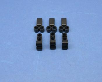 Preview: LEGO 6 x Verbinder Kreuzachse schwarz Black Technic Pin Connector 32557