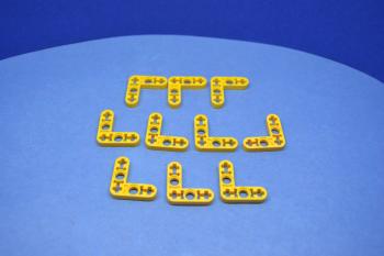 Preview: LEGO 10 x Liftarm 90Â° dÃ¼nn gelb Yellow Technic Liftarm 3x3 L-Shape Thin 32056