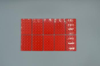 Preview: LEGO 10 x Basisplatte Grundplatte Bauplatte rot Red Basic Plate 4x6 3032
