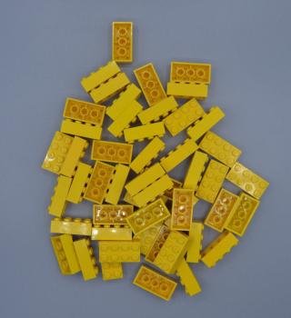Preview: LEGO 50 x Basisstein Baustein Grundbaustein gelb Yellow Basic Brick 2x4 3001