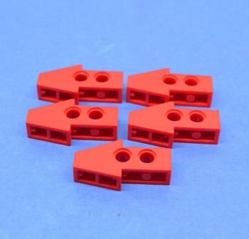 Mobile Preview: LEGO 5 x Technik 2 Loch SchrÃ¤g Stein FlÃ¼gel 1x4 rot red technic short slope 2743