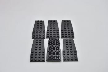 Preview: LEGO 6 x FlÃ¼gelplatte schwarz Black Wedge Plate 4x9 with Stud Notches 14181