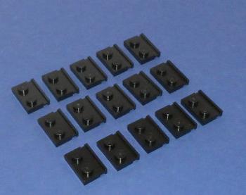 Preview: LEGO 15 x Platte 1x2 schwarz Führungsschiene guide rail black 32028 4107761