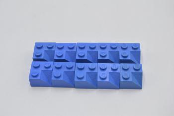 Preview: LEGO 10 x Dachstein SchrÃ¤gstein blau Blue Slope 45 2x2 Double Concave 3046
