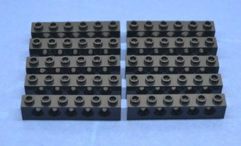 Preview: LEGO 10 x Lochstein Lochbalken schwarz Black Technic Brick 1x6 with Holes 3894
