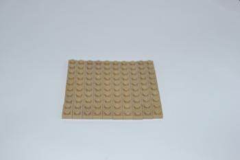 Preview: LEGO 50 x Basisplatte Bauplatte dunkelbeige Dark Tan Basic Plate 1x2 3023