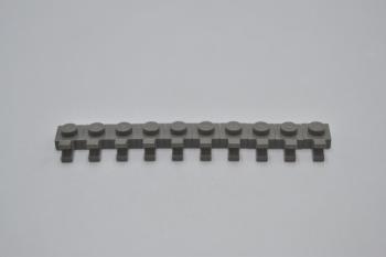 Preview: LEGO 10 x Platte mit Clip alt dunkelgrau Dark Gray Plate 1x1 U Clip 6019