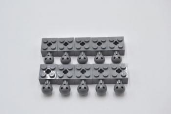 Preview: LEGO 10 x Kugelkopfstein neues dunkelgrau Dark Bluish Gray Technic 2x2 57909b