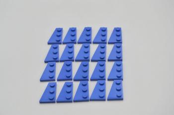 Preview: LEGO 20 x FlÃ¼gelplatte links blau Blue Wedge Plate 3x2 Left 43723