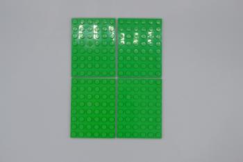 Preview: LEGO 4 x Basisplatte Bauplatte grÃ¼n Green Plate 6x8 3036 303628