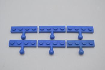 Preview: LEGO 6 x AnhÃ¤ngerkupplung blau Blue Plate Modified 1x4 with Tow Ball 3184