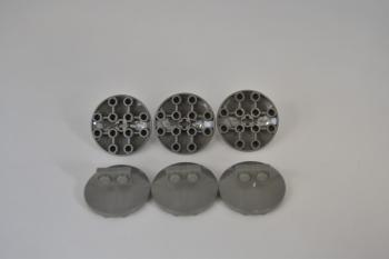 Preview: LEGO 6 x Halterung alt dunkelgrau Dark Gray Bracket 1x2 4x4 Round Dish 30209