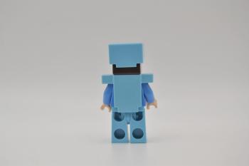 Preview: LEGO Figur Minifigur Minifigures Minecraft Steve Medium Azure Helmet min015