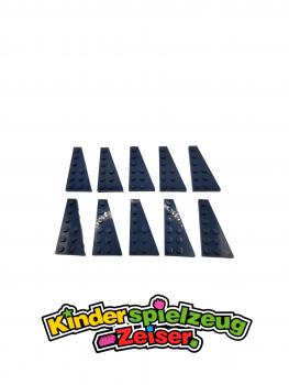 Preview: LEGO 10 x FlÃ¼gelplatte rechts dunkelblau Dark Blue Wedge Plate 6x3 Right 54383