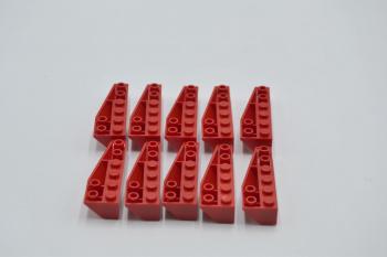 Preview: LEGO 10 x Ecke Keilstein links rot Red Wedge 6x2 Inverted Left 41765