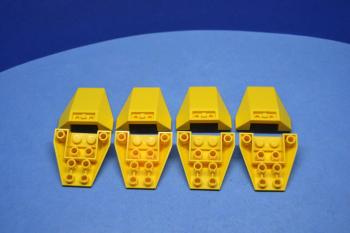 Preview: LEGO 8 x Keilstein gelb Yellow Wedge 4x4 Connections between 2 Studs 4855