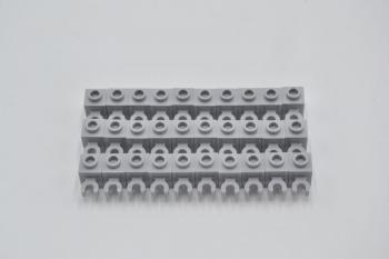 Preview: LEGO 30 x Stein O Clip neuhell grau Light Bluish Gray Brick Modified 1x1 30241b