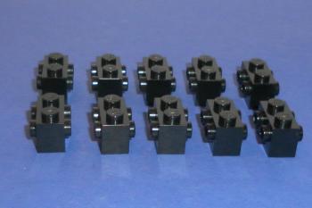 Preview: LEGO 10 x Snot Konverter schwarz Black Brick Modified 1x2 Studs 2 Sides 52107