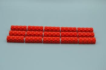 Preview: LEGO 15 x Konverterstein rot Red Brick Modified 1x4 with 4 Studs on Side 30414