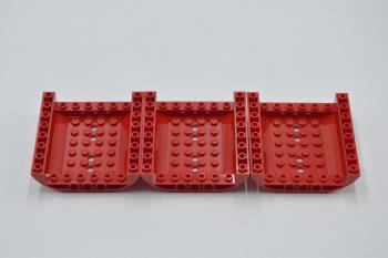 Preview: LEGO 3 x Boden Rumpf Flugzeug rot Red Slope Curved 8x8x2 Inverted Double 54091