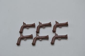 Preview: LEGO 6 x Waffe rotbraun Reddish Brown Minifigure Weapon Gun Pirate Pistol 2562