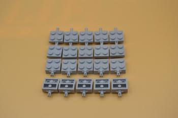 Preview: LEGO 20 x Achse neuhell grau Light Bluish Gray Plate Mod. 2x2 Wheel Holder 4488