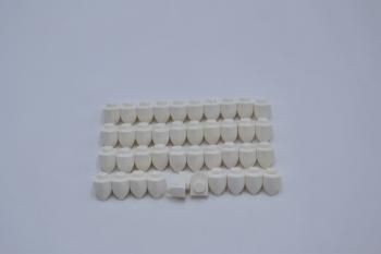 Preview: LEGO 40 x Platte Zahn weiÃŸ White Plate Modified 1x1 with Tooth Vertical 15070