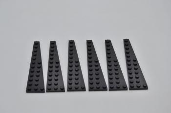 Preview: LEGO 6 x FlÃ¼gelplatte rechts schwarz Black Wedge Plate 12x3 Right 47398