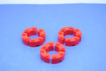 Preview: LEGO 12 x Brunnenstein rot Red Brick Round Corner 2x2 Macaroni Stud Notch 3063