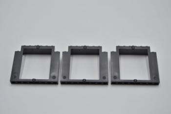 Preview: LEGO 3 x TÃ¼r Rahmen schwarz Door Frame 2x8x6 Swivel without Bottom Notches 40253