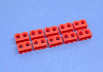 Preview: LEGO 10 x Technik Lochstein 1x2 2 LÃ¶cher rot Red Technic Brick 1x2 with 32000