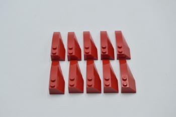Preview: LEGO 10 x Keilstein FlÃ¼gel schrÃ¤g rechts rot Red Wedge 6x2 Right 41747