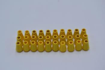 Preview: LEGO 30 x Kegel rund ohne Rille gelb Yellow Cone 1x1 without Top Groove 4589