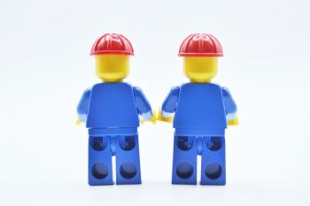 Preview: LEGO 2 x Figur Minifigur Arbeiter Construction Worker pln076 aus Set 6658