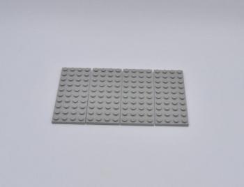 Preview: LEGO 4 x Basisplatte Grundplatte althell grau Light Gray Basic Plate 4x10 3030