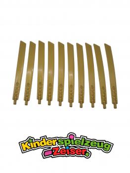 Preview: LEGO 10 x Blatt Schwert Pearl Gold Propeller 1 Blade 16L Axle Sword Blade 98135