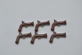 Preview: LEGO 6 x Waffe rotbraun Reddish Brown Minifigure Weapon Gun Pirate Pistol 2562