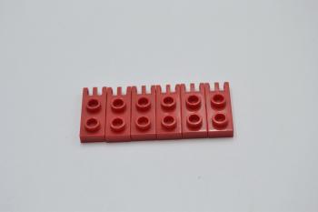 Preview: LEGO 6 x Scharnier 3 Finger red Rot Hinge Plate 1x2 with 3 Fingers 4275b