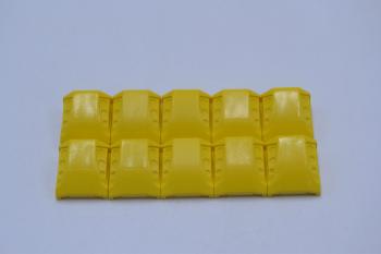 Preview: LEGO 10 x Motorhaube gelb Yellow Slope Curved 2x2 3 Side Ports Recessed 44675