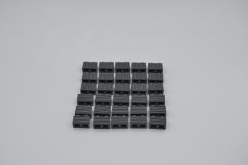 Preview: LEGO 30 x Steine neues dunkelgrau Dark Bluish Gray Brick 1x2 Grille 2877