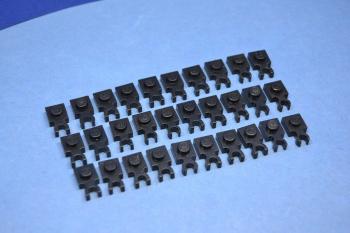 Preview: LEGO 30 x Halter schwarz Black Plate Modified 1x1 with Clip Vertical 4085