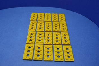 Mobile Preview: LEGO 20 x Technik Platte 2x4 gelb yellow technic plate 3709b 370924
