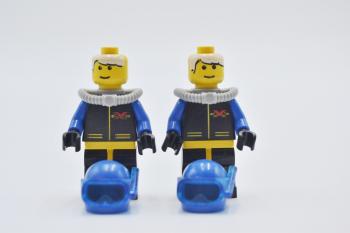 Preview: LEGO 2 x Figur Minifigur Minifigures Fahrer blau Extreme Team Blue Diver ext014 